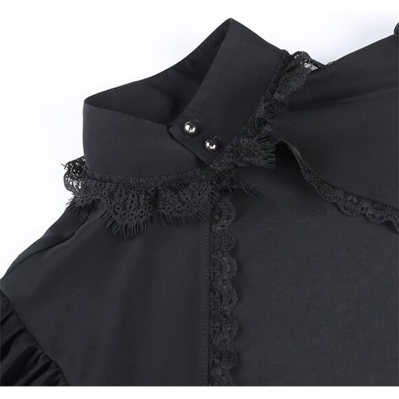 Women Black 4 Bolero Shrug Goth Crop Top Fairy Shrugs for Dresses - Picture 4 of 7